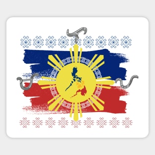 Philippine Flag-Map / Baybayin word Malaya (Freely) Magnet